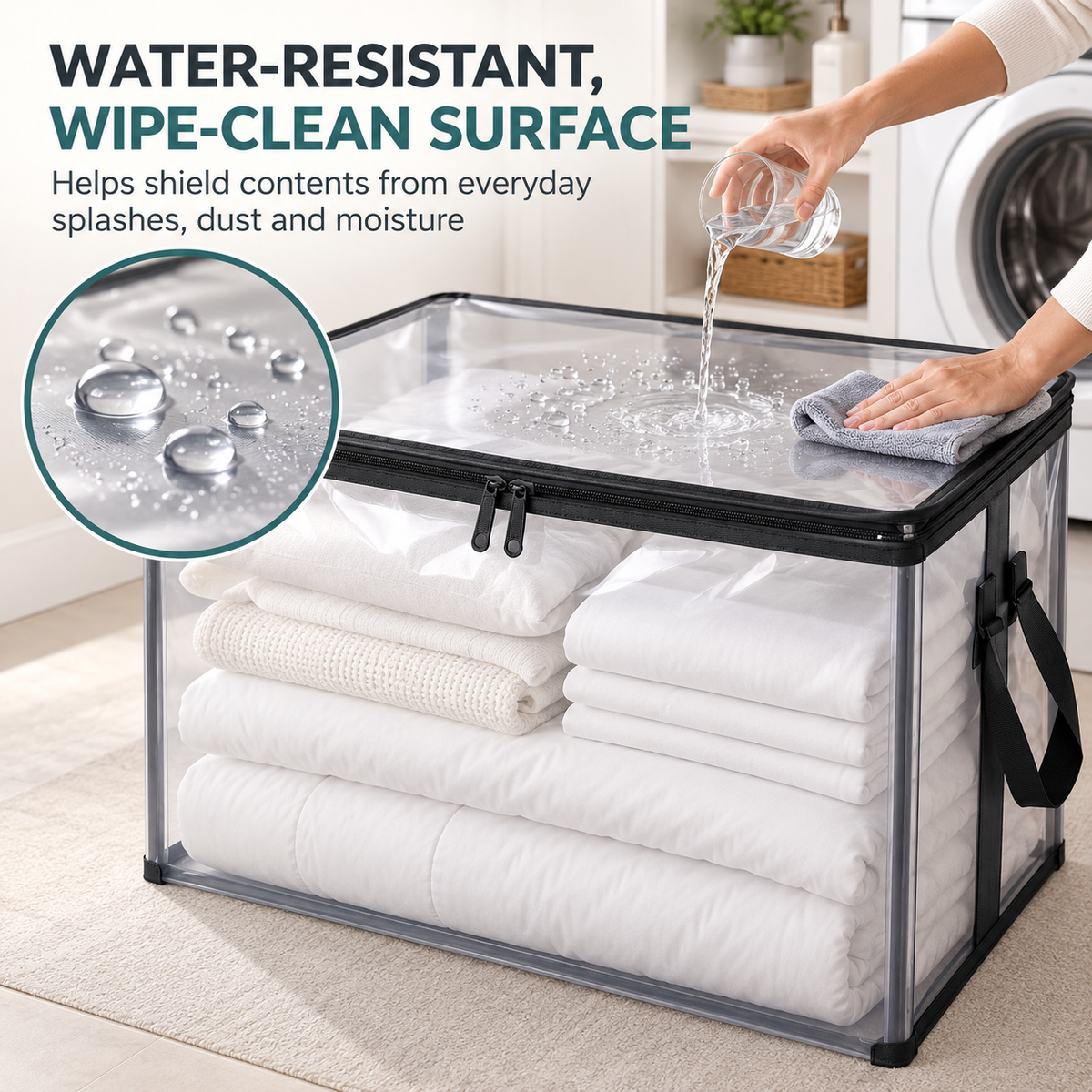 👜Extra-Large Clear Rigid PVC Storage Organizer with Zippered Lid