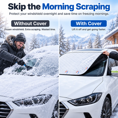 ❄️4-Layer Windshield Snow Cover – No-Scrape Snow, Frost & Ice Protection