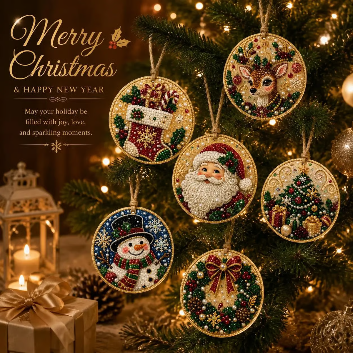 🎄Christmas DIY Diamond Painting Ornaments Kit (6 PCS)🎅