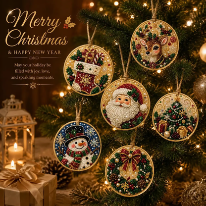 🎄Christmas DIY Diamond Painting Ornaments Kit (6 PCS)🎅