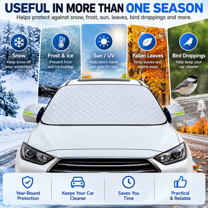 ❄️4-Layer Windshield Snow Cover – No-Scrape Snow, Frost & Ice Protection