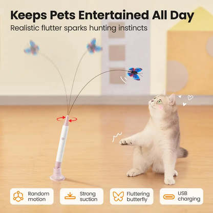 Potaroma Butterfly-Shaped Rotating Interactive Cat Toy