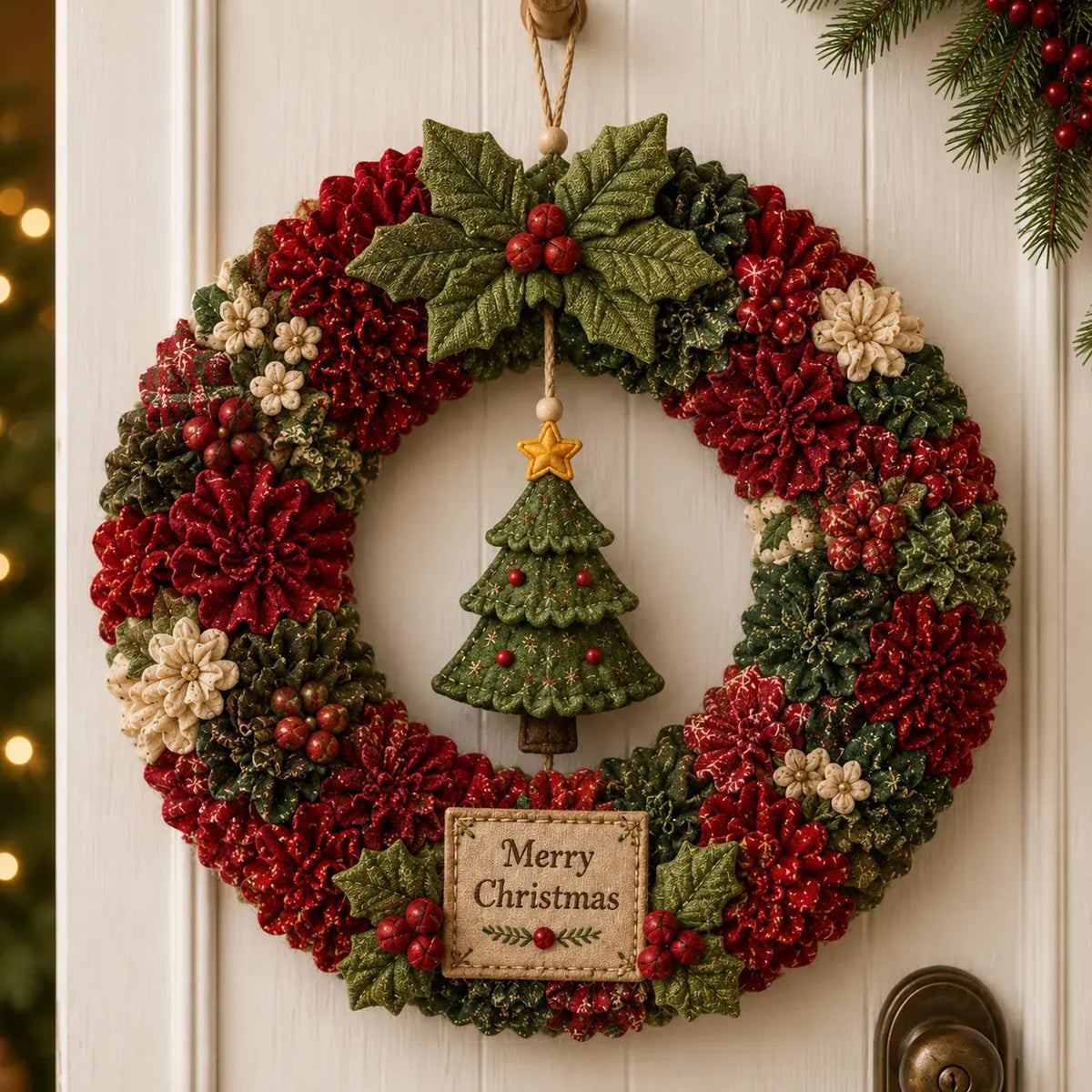 🎄 LAST DAY 50% OFF ✨ Make A Christmas Wreath You'll Be Proud To Display ❤️ 3D Fabric Poke DIY Kit
