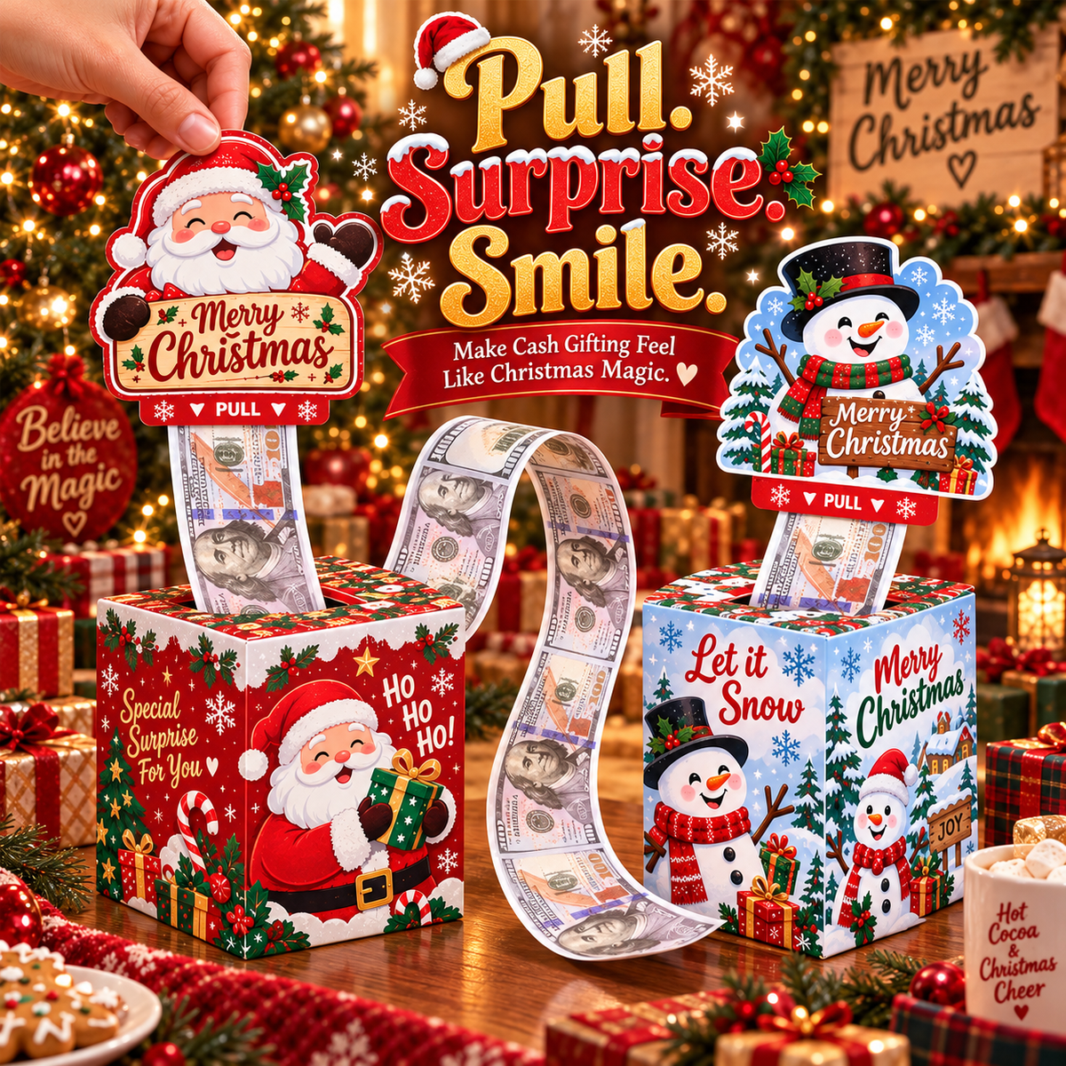 Christmas Pull-Out Cash Gift Box