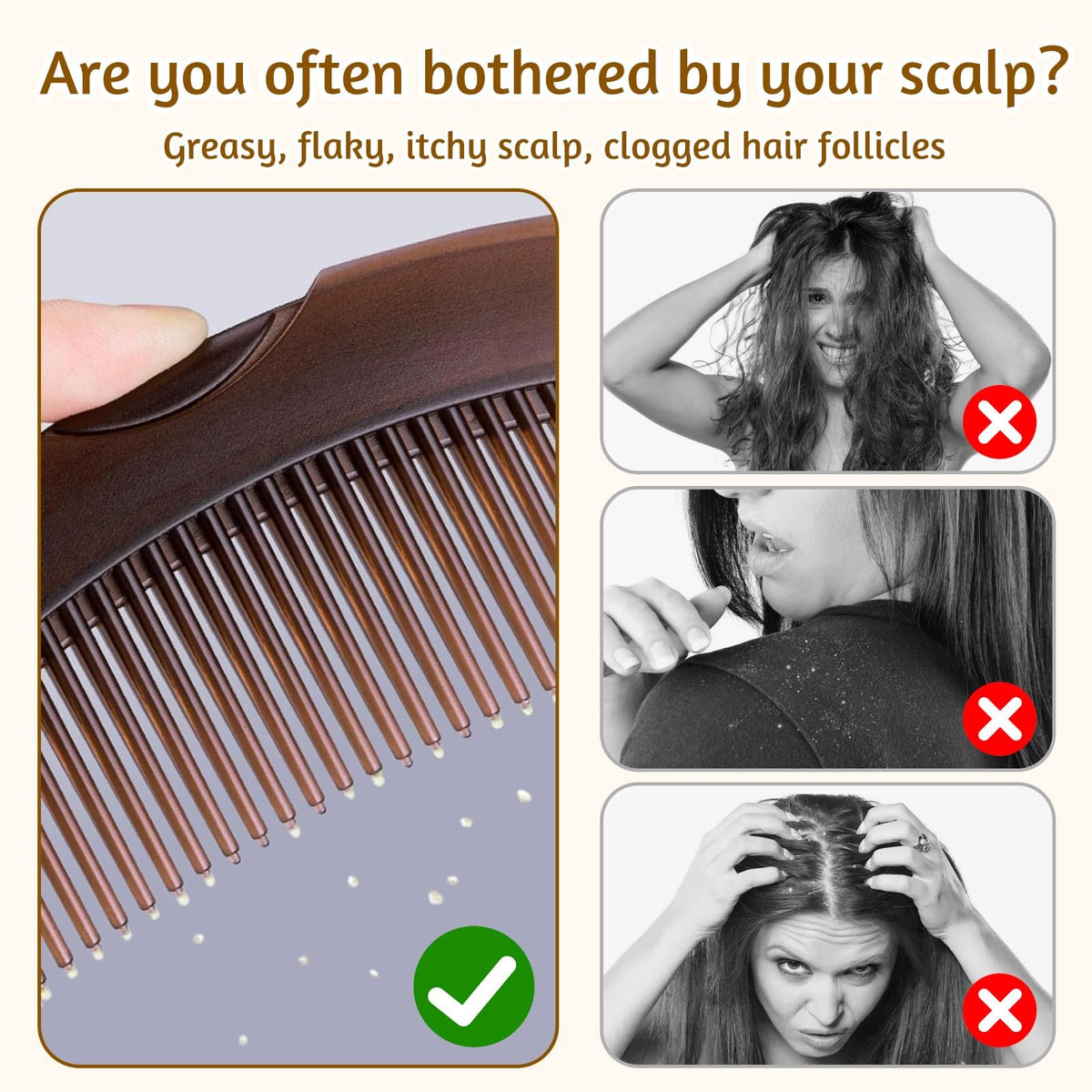 Hollow Tooth Dandruff Comb