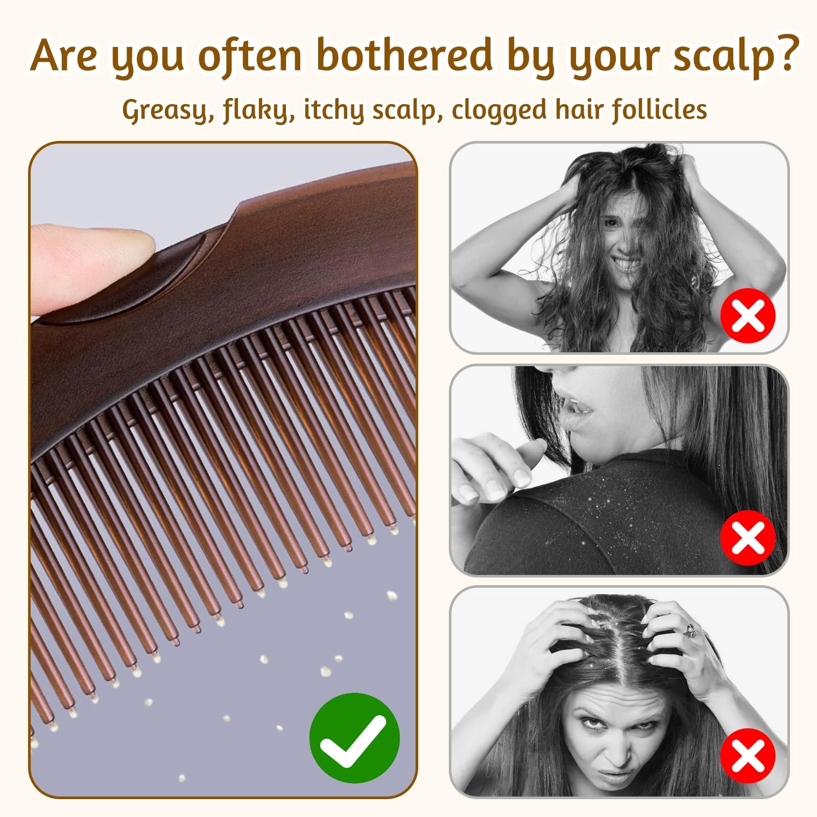 Hollow Tooth Dandruff Comb