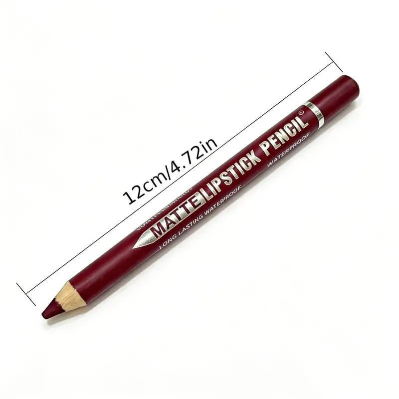 💄12Pcs Matte Lip Liner With Sharpener Set Waterproof Smudgeproof Precise Contour Lipstick Pens 🖌️