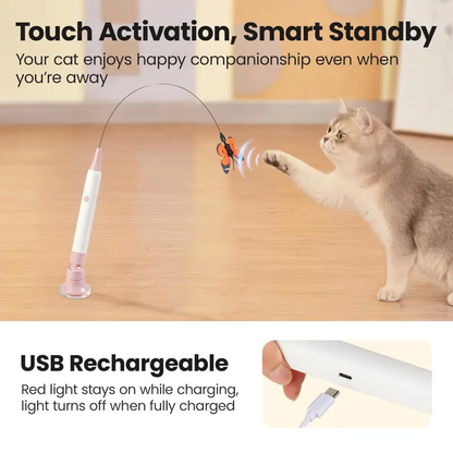 Potaroma Butterfly-Shaped Rotating Interactive Cat Toy