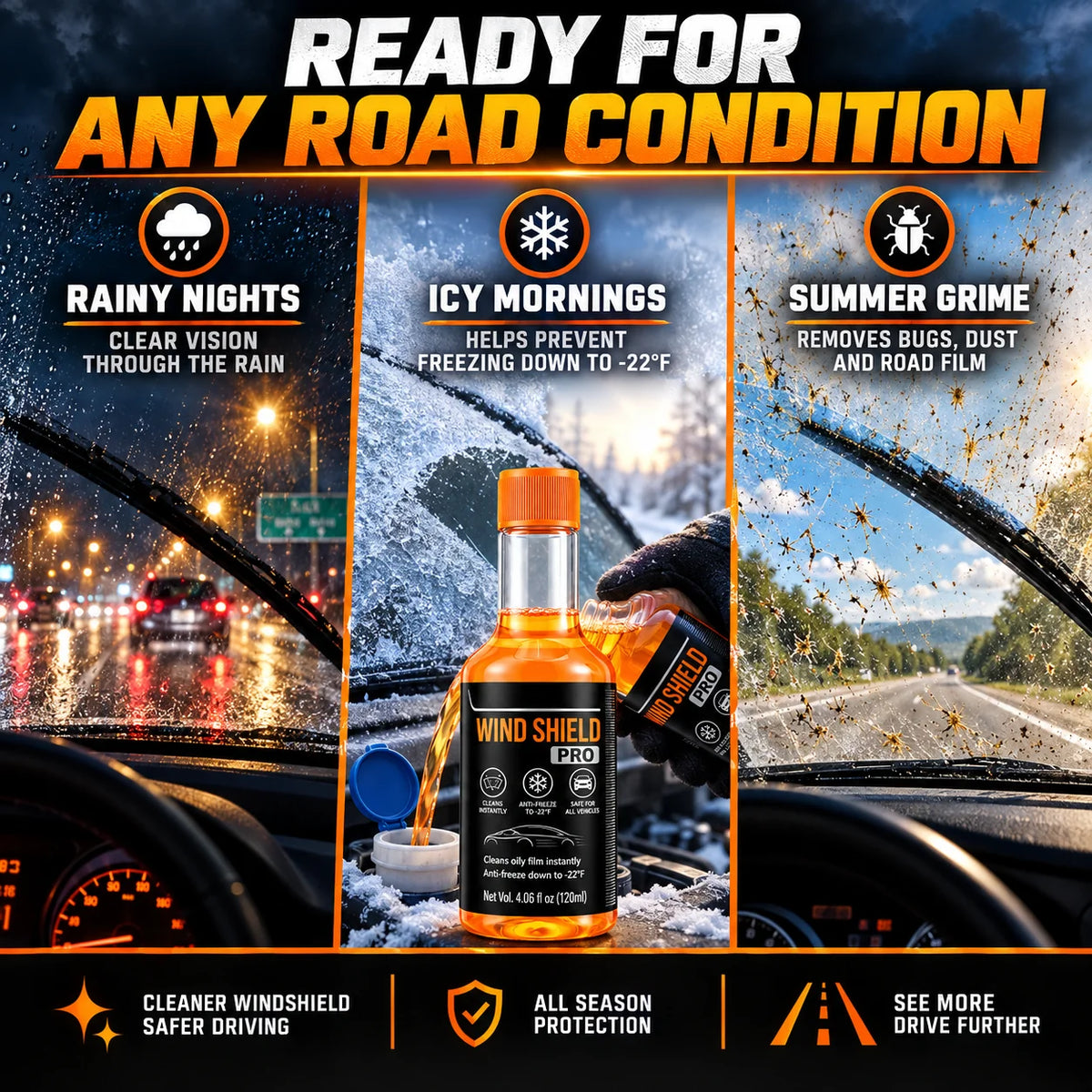 🔥Hot Sale-49% OFF🔥Windshield ProConcentrate - ClearerGlass, Cleaner Vision inAny Season