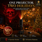 🌲👻60,000+ Sold-Plug & Play HD Holiday Projector for Christmas & Halloween Decor