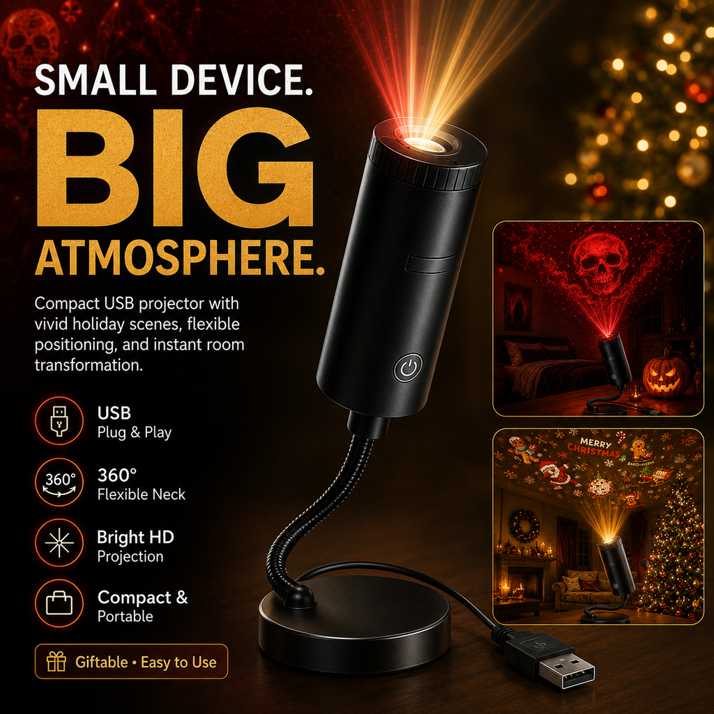 🌲👻60,000+ Sold-Plug & Play HD Holiday Projector for Christmas & Halloween Decor