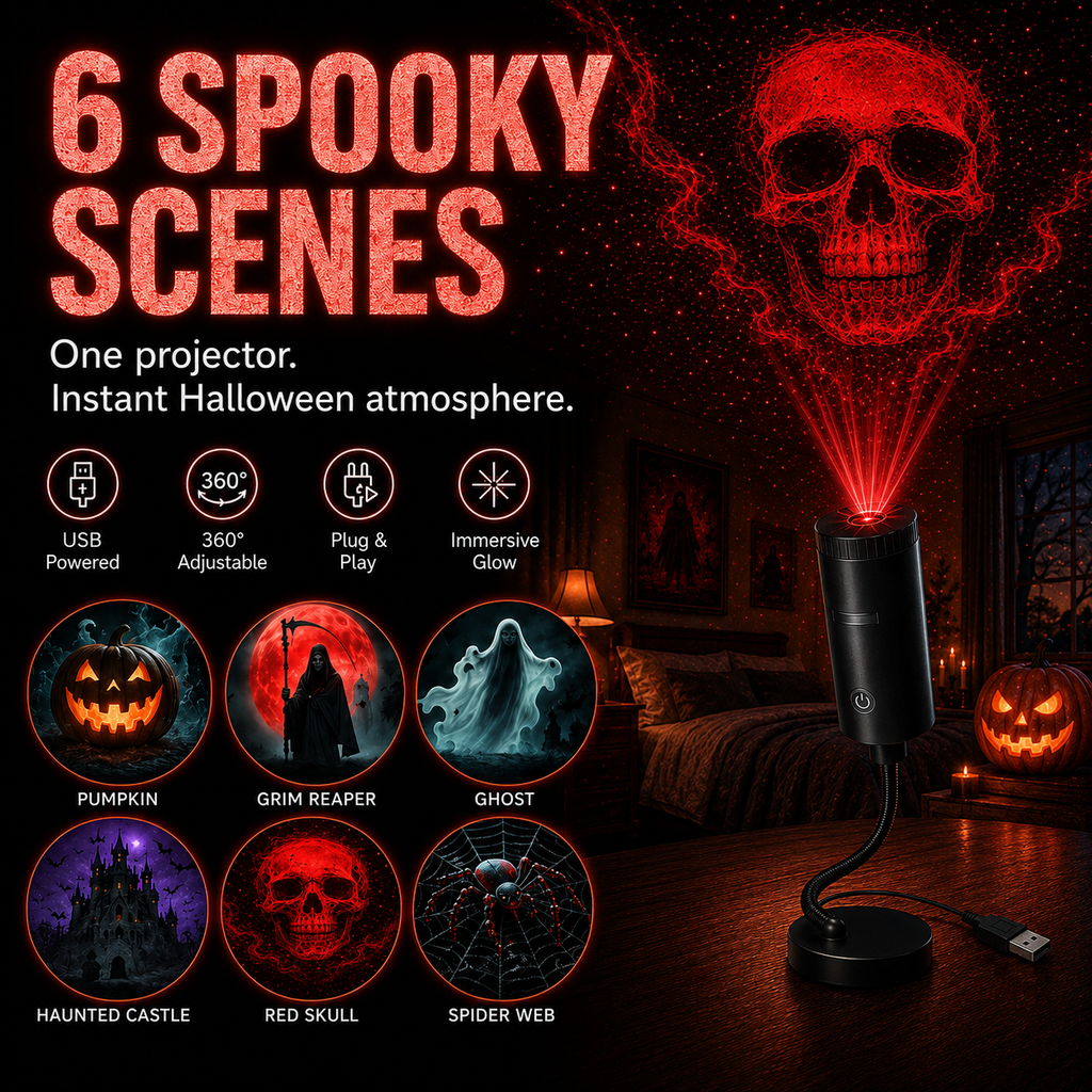 🌲👻60,000+ Sold-Plug & Play HD Holiday Projector for Christmas & Halloween Decor