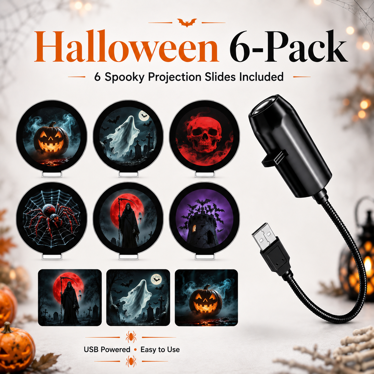🌲👻60,000+ Sold-Plug & Play HD Holiday Projector for Christmas & Halloween Decor