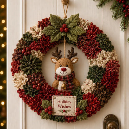 🎄 LAST DAY 50% OFF ✨ Make A Christmas Wreath You'll Be Proud To Display ❤️ 3D Fabric Poke DIY Kit