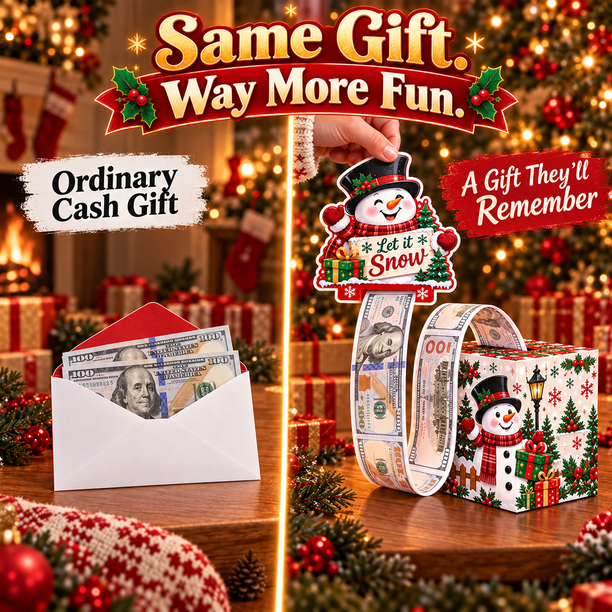 Christmas Pull-Out Cash Gift Box
