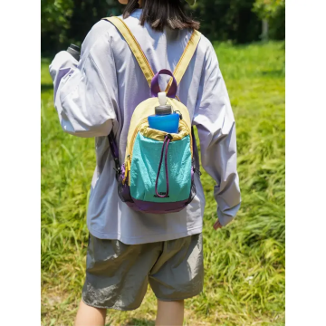 Unisex Lightweight Color Block Casual Nylon Mini Backpack - Small Sports Pack, Daypack, Water-Resistant, Adjustable Straps, Compact for Hiking & Travel Camping Gear