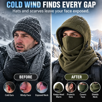 ⏳ Last Day 49% OFF – 🥶 Fleece Balaclava Hood – Full Face & Neck Winter Protection for Outdoor Adventures