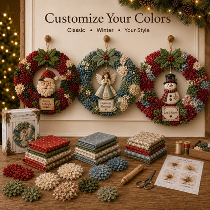 🎄 LAST DAY 50% OFF ✨ Make A Christmas Wreath You'll Be Proud To Display ❤️ 3D Fabric Poke DIY Kit