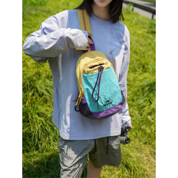 Unisex Lightweight Color Block Casual Nylon Mini Backpack - Small Sports Pack, Daypack, Water-Resistant, Adjustable Straps, Compact for Hiking & Travel Camping Gear