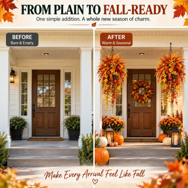 🔥On Sale Only Today 🍂 Autumn Harvest Cascading Fern Swag – Fall Porch & Entryway Decor
