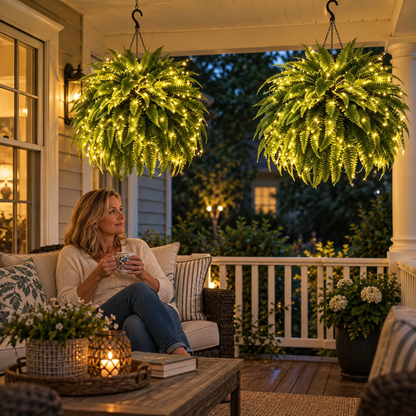 🌿Glowing Boston Fernswith Lights-ZeroWatering, Zero Maintenance