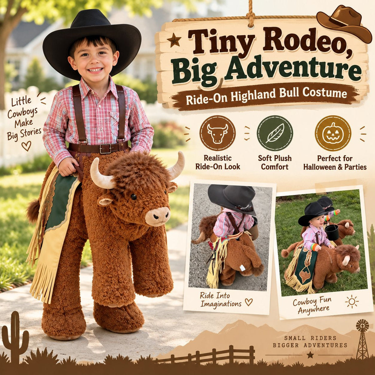 🎃Last Day 50% OFF - Children's Highland Bison Role-Playing Costume🤠