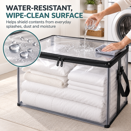 👜Extra-Large Clear Rigid PVC Storage Organizer with Zippered Lid