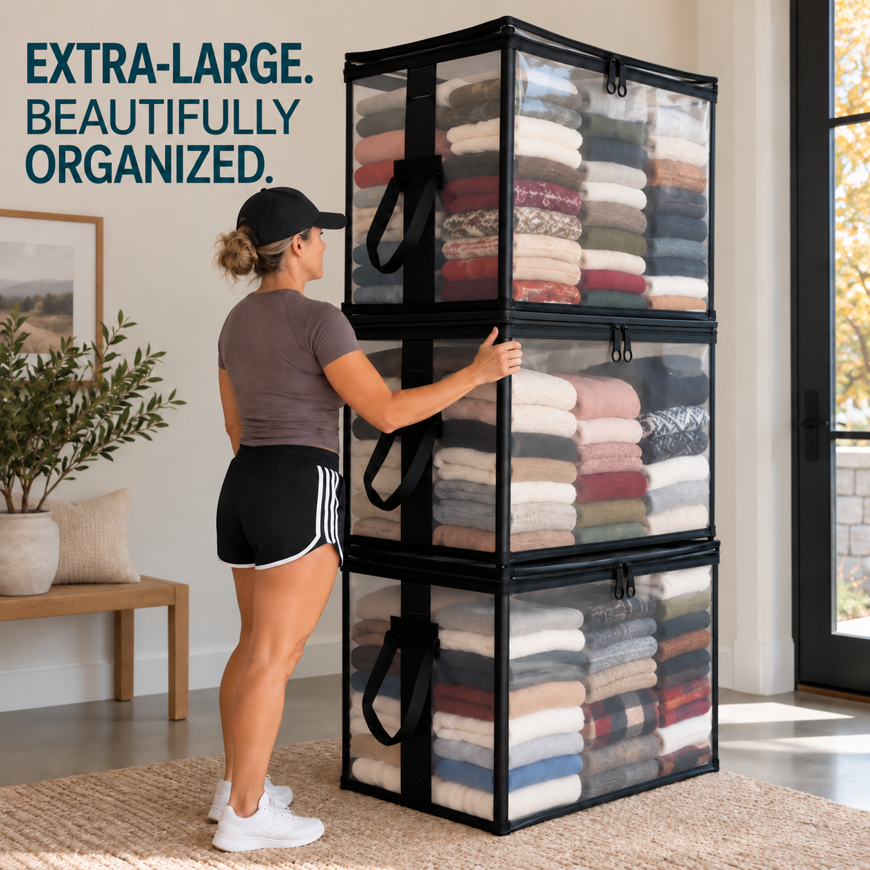 👜Extra-Large Clear Rigid PVC Storage Organizer with Zippered Lid