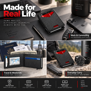 Men's RFID Minimalist Bifold Wallet