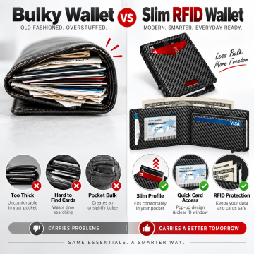 Men's RFID Minimalist Bifold Wallet