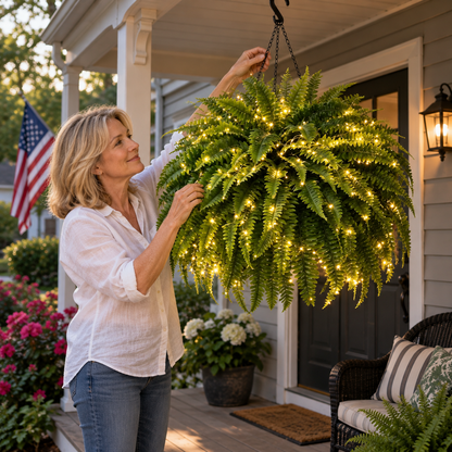 🌿Glowing Boston Fernswith Lights-ZeroWatering, Zero Maintenance