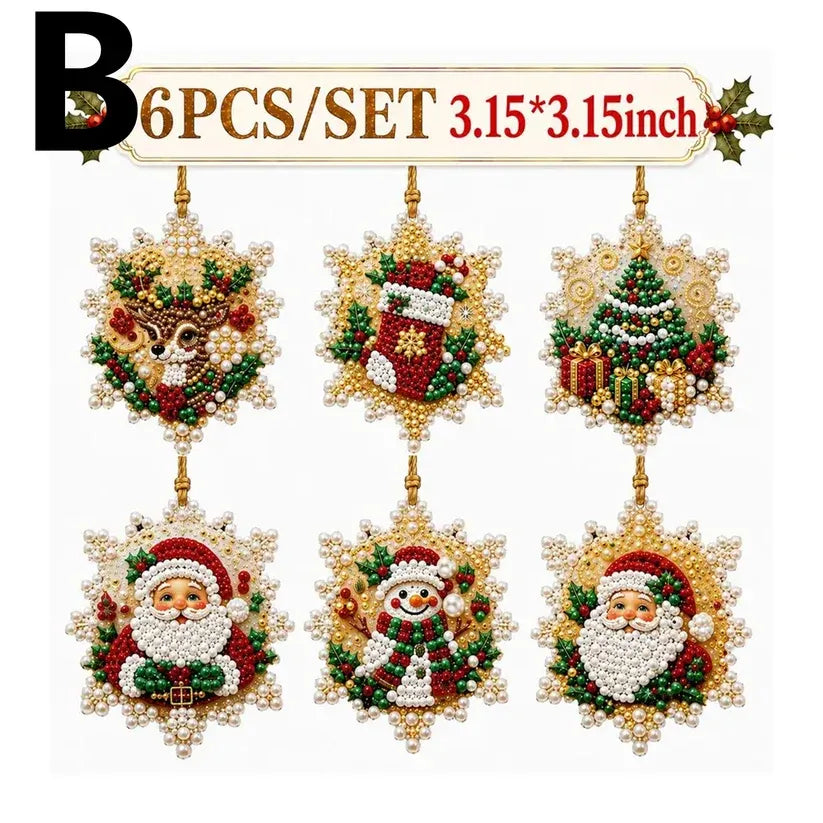 🎄Christmas DIY Diamond Painting Ornaments Kit (6 PCS)🎅