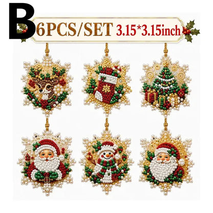 🎄Christmas DIY Diamond Painting Ornaments Kit (6 PCS)🎅