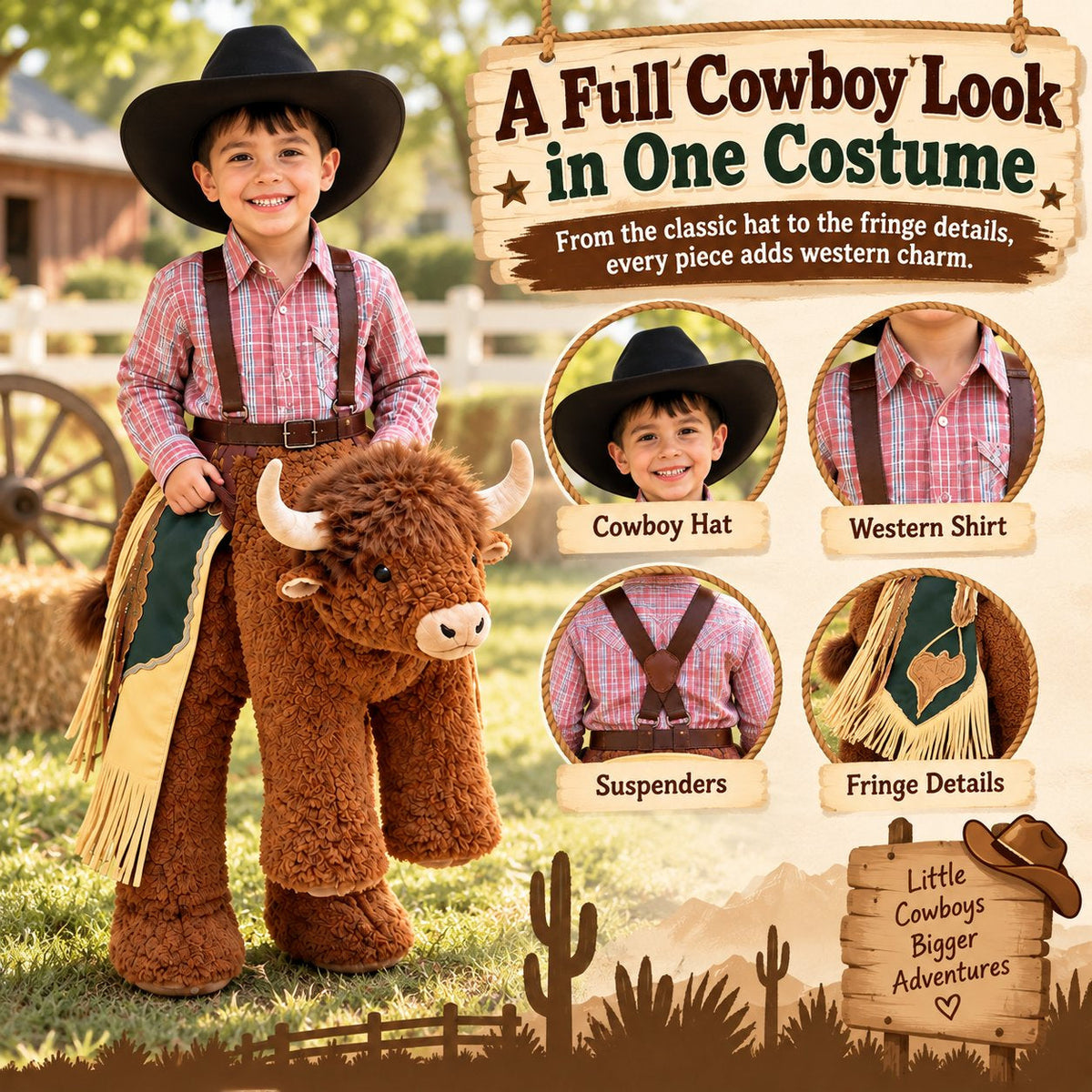 Children's Highland Bison Role-Playing Costume🤠