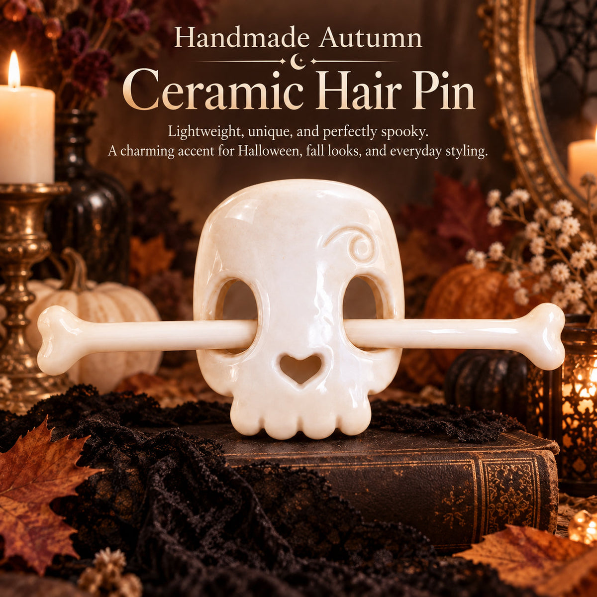 🎃Enchanted Harvest™ Handmade Autumn Ceramic Hair Pin