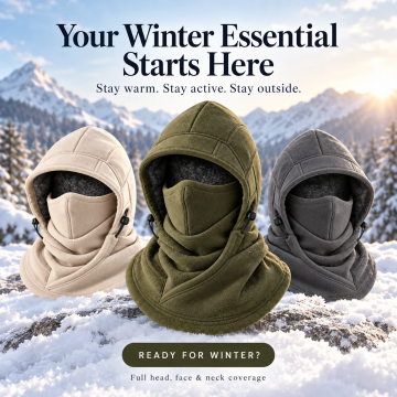 ⏳ Last Day 49% OFF – 🥶 Fleece Balaclava Hood – Full Face & Neck Winter Protection for Outdoor Adventures