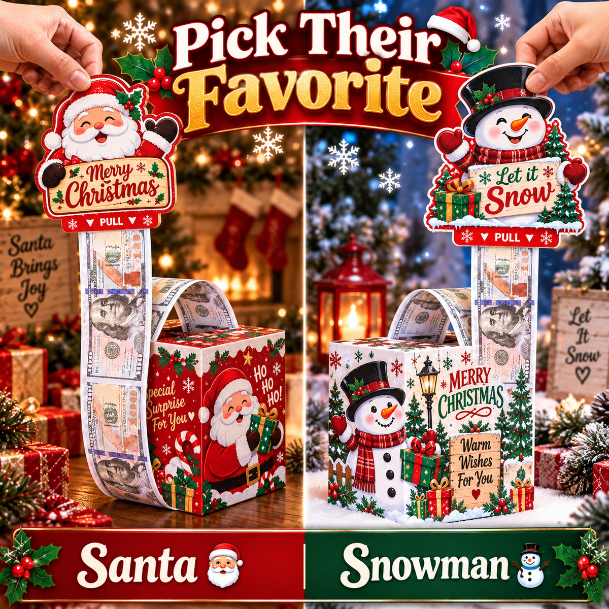 Christmas Pull-Out Cash Gift Box