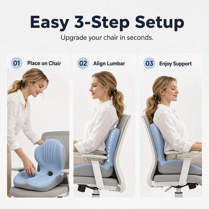 🎉 2026 Sale — Over 47,300 Sold!🪑 Ergonomic Memory Foam Seat Cushion with Back Support