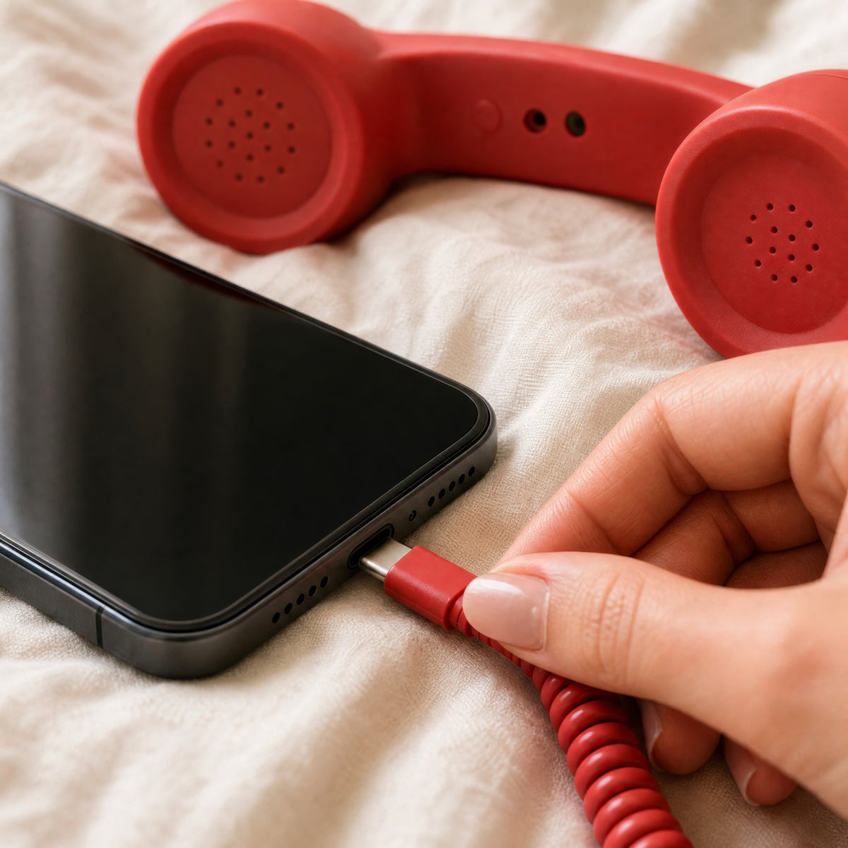 ☎️ Retro Classic Phone Handset – Turn Your Smartphone Into a Classic Call/Type C