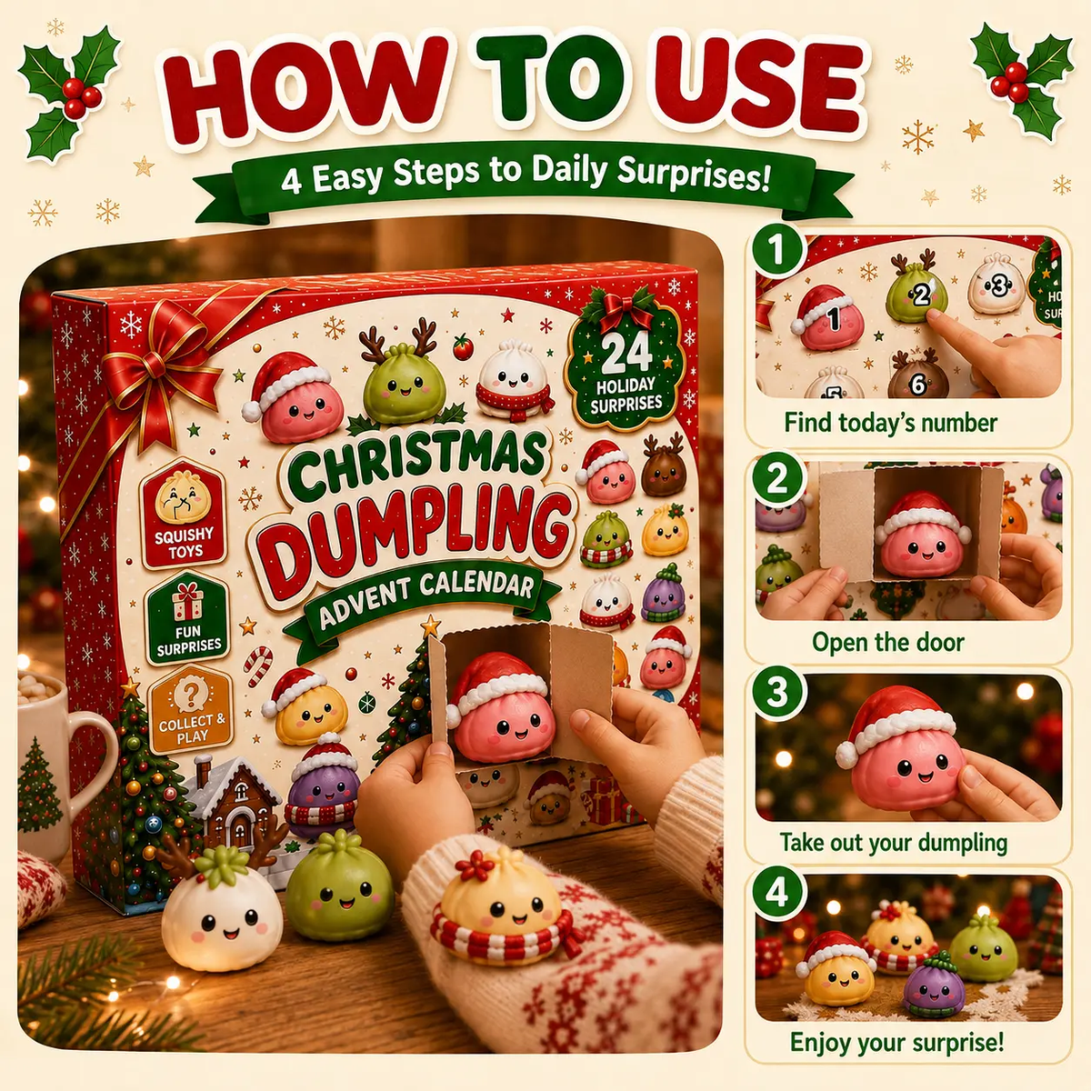 💥LAST DAY 49% OFF🎄Christmas Mini Squishies Advent Calendar 2026