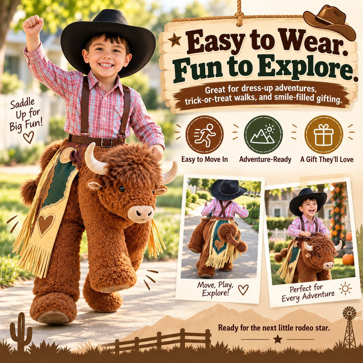 Children's Highland Bison Role-Playing Costume🤠
