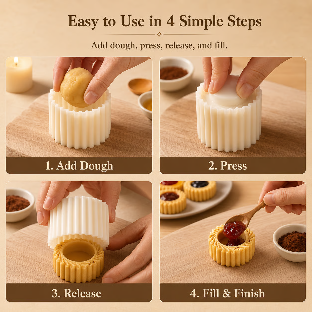 🔥2026 Hot Sale🔥Hand-Press Pastry Mold Set