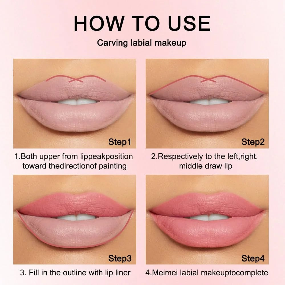 💄12Pcs Matte Lip Liner With Sharpener Set Waterproof Smudgeproof Precise Contour Lipstick Pens 🖌️