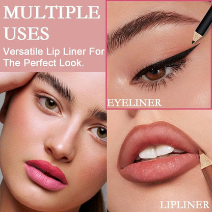 💄12Pcs Matte Lip Liner With Sharpener Set Waterproof Smudgeproof Precise Contour Lipstick Pens 🖌️