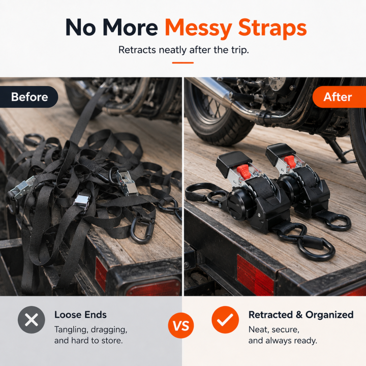 🔥LAST DAY 50% OFF - Dual-end Retractable Ratchet Tie Down Straps