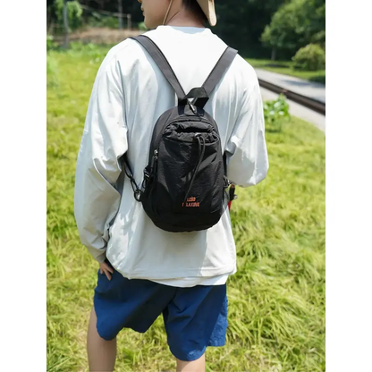 Unisex Lightweight Color Block Casual Nylon Mini Backpack - Small Sports Pack, Daypack, Water-Resistant, Adjustable Straps, Compact for Hiking & Travel Camping Gear