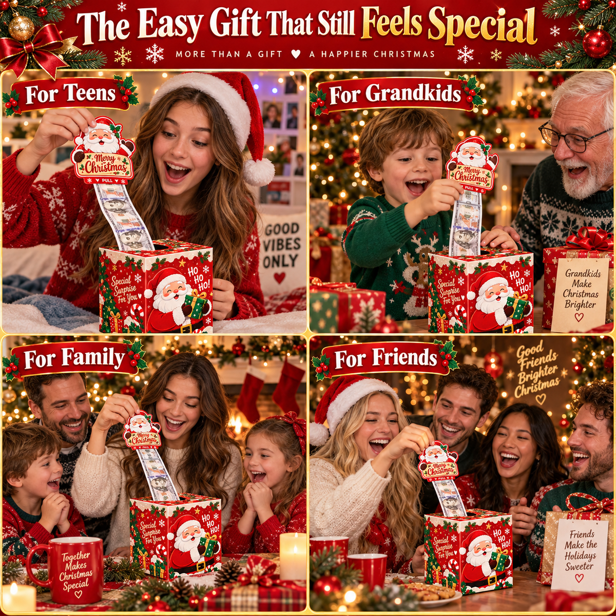 Christmas Pull-Out Cash Gift Box