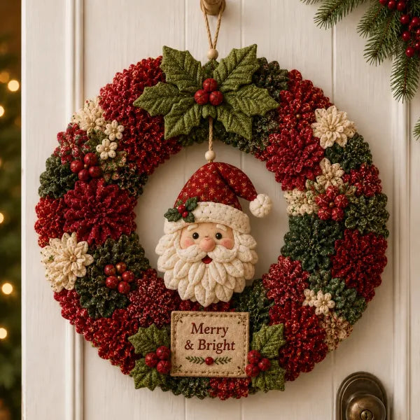 🎄 LAST DAY 50% OFF ✨ Make A Christmas Wreath You'll Be Proud To Display ❤️ 3D Fabric Poke DIY Kit
