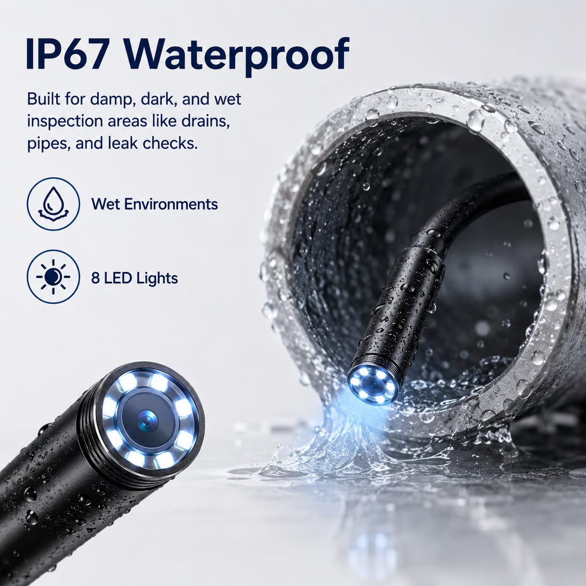 Endoscope Camera with Light, 1920P HD Borescope Tools