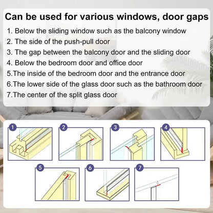 6.4Ft Door Weather Stripping | Adhesive Draft Stopper Seal Strip for Doors, Windows & Shower Doors